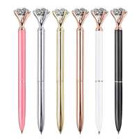 6PCS Crystal Diamond  Bling Meta Ballpoint Pen